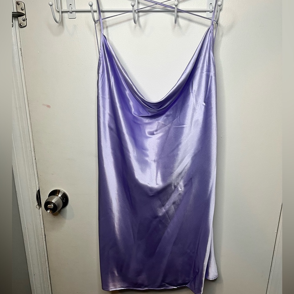 Lilac Satin Lower Back Dress